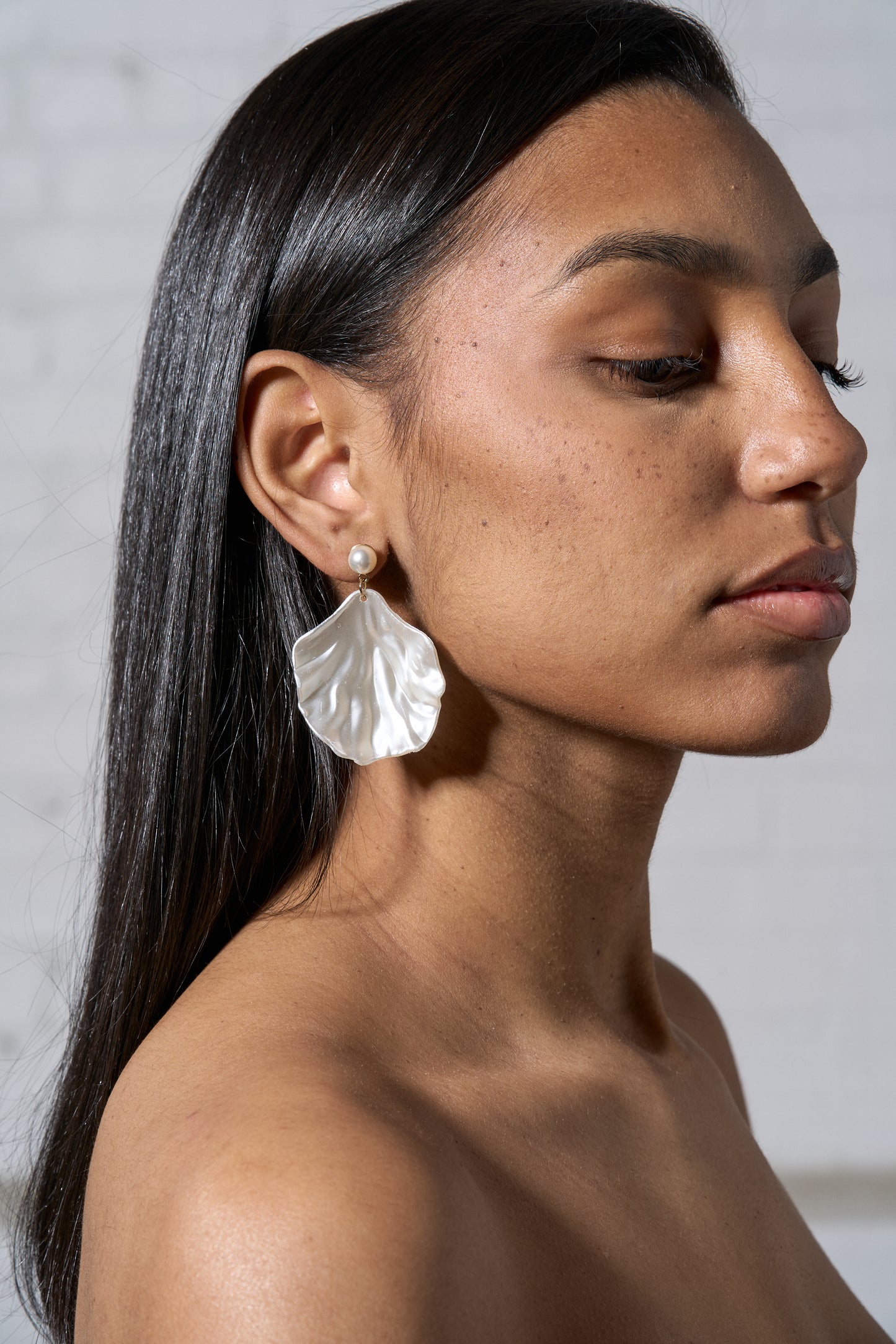 Model Wearing Divinity Earring