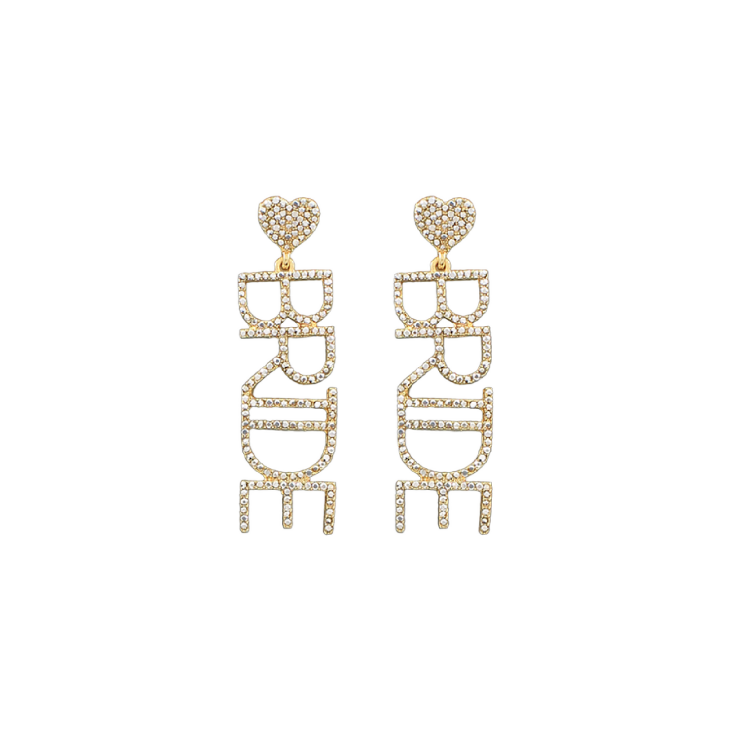 Heart Bride Drop Earrings