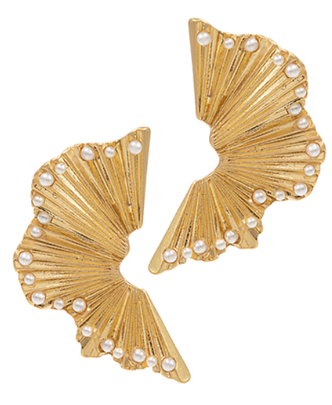 Two Halves Gold Earrings